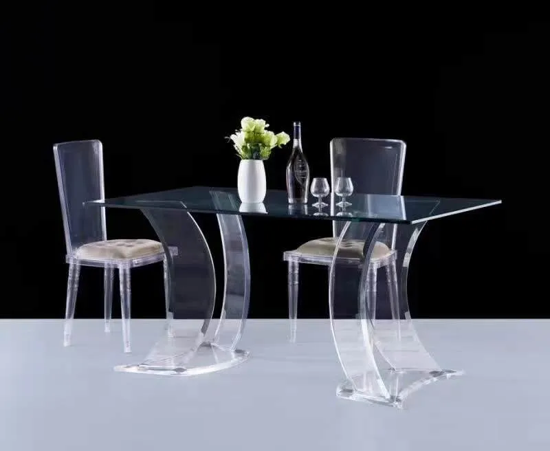furniture modern acrylic and glass top dining set plastic product prototyping