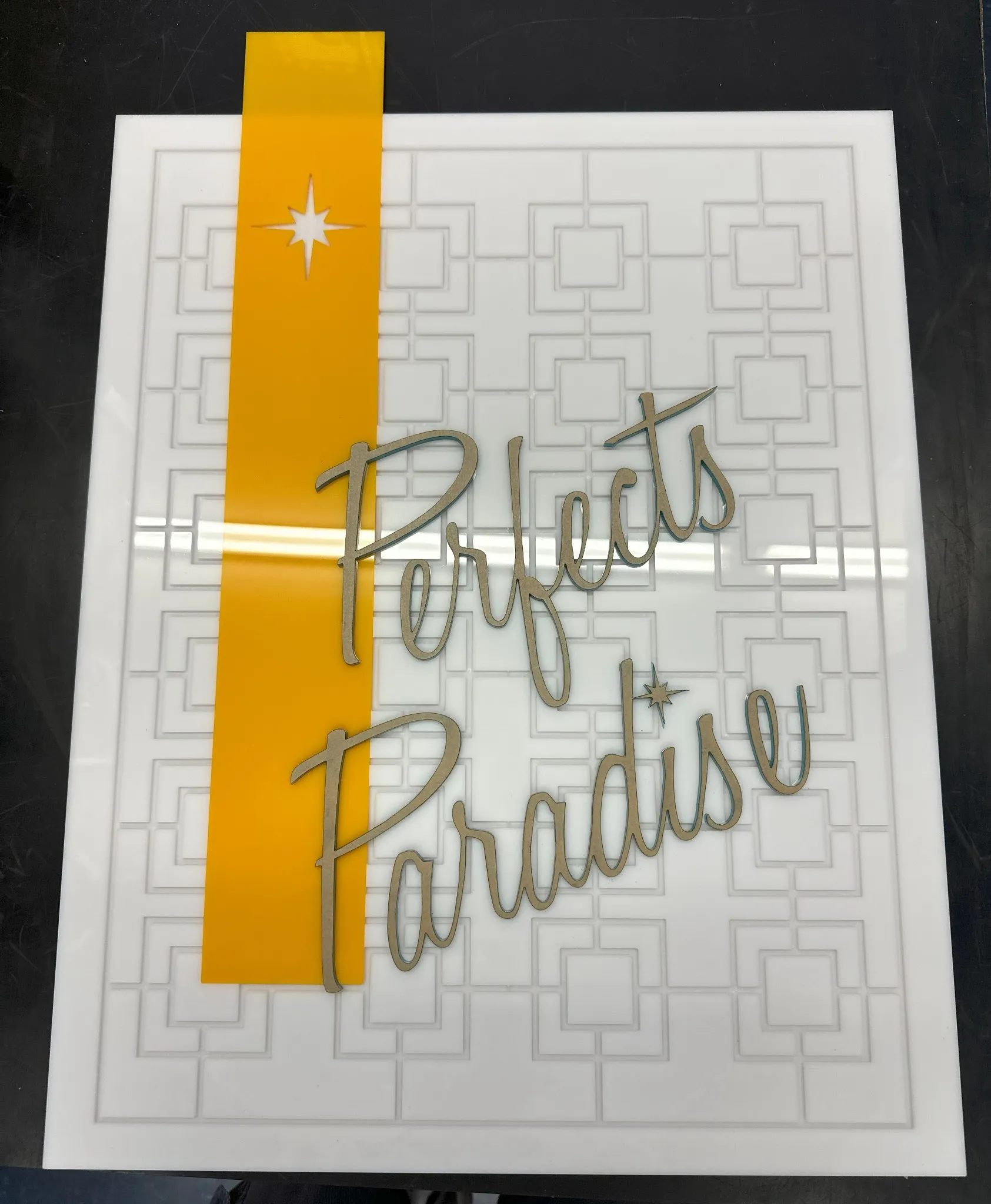 CNC carved wall sign Perfects Paradise plastic product prototyping