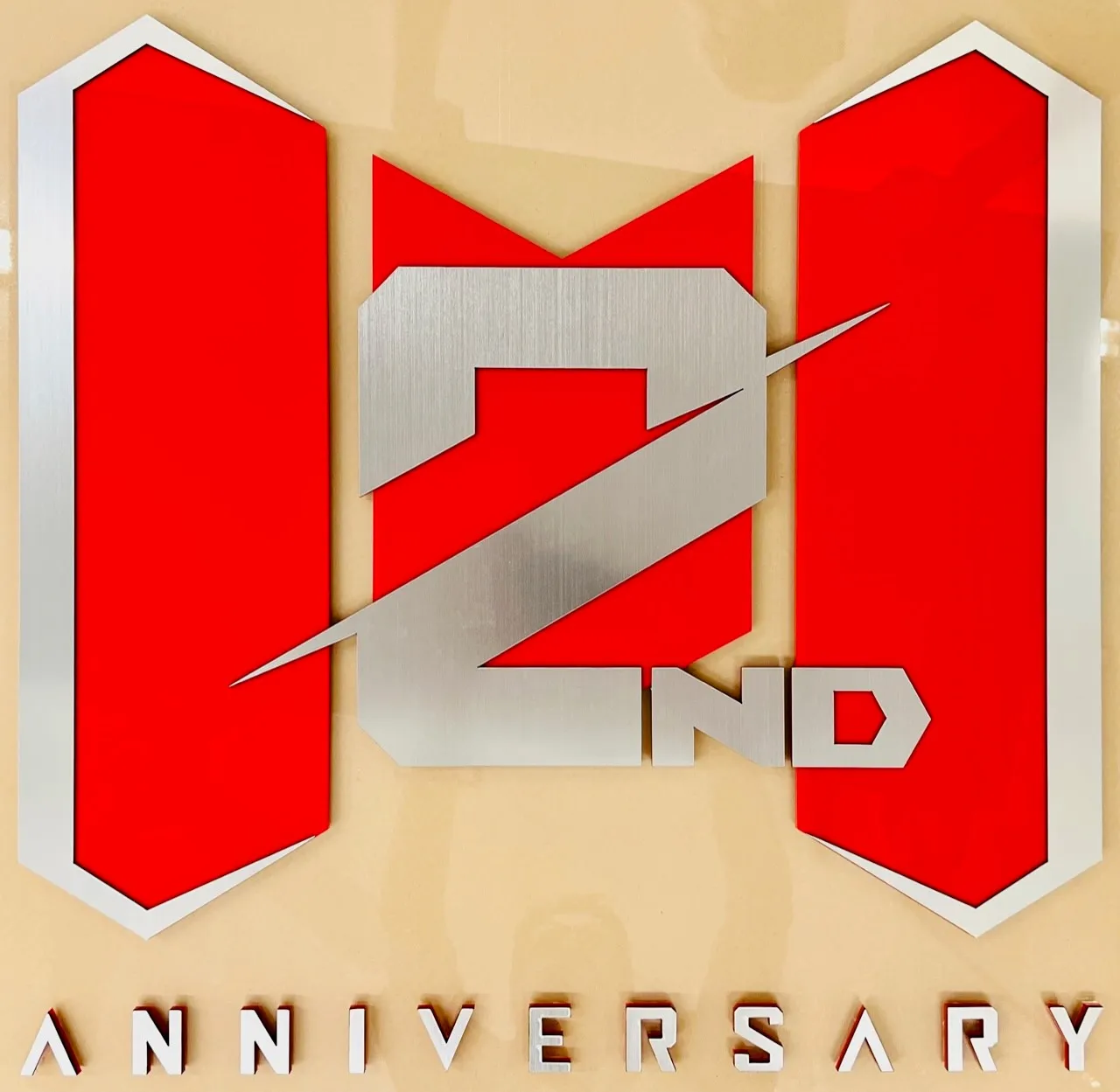 Red & Silver Sign rowmark and acrylic plastic product prototyping