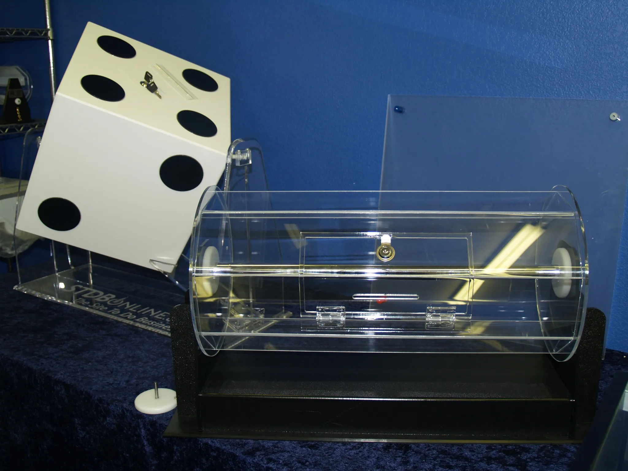 raffle drum with dice plastic product prototyping