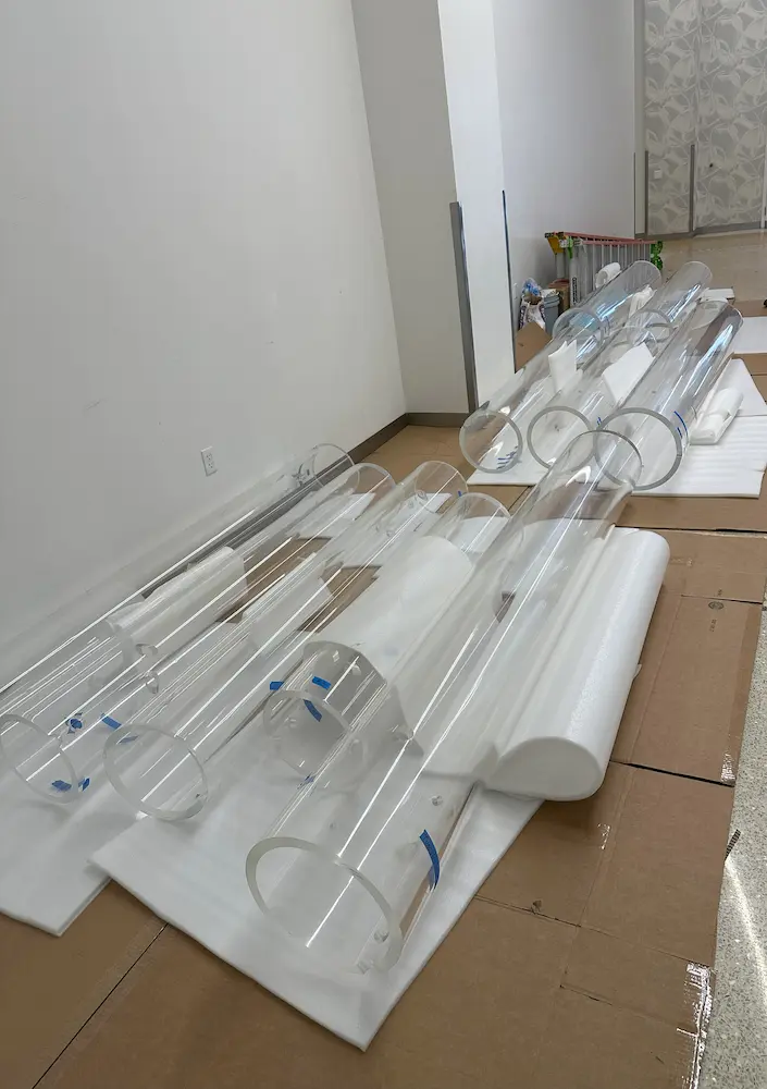 custom plastic fabrication tube installation