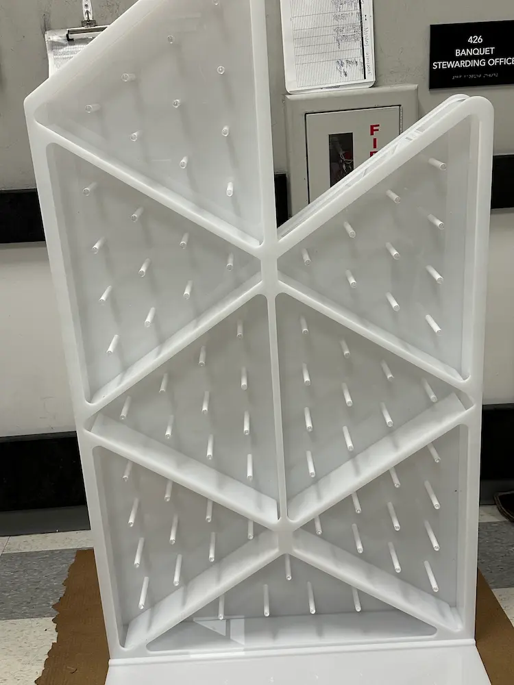 Custom plastic fabrication donut walls in shop