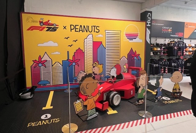 Peanuts characters at F1 CNC cut peanut characters